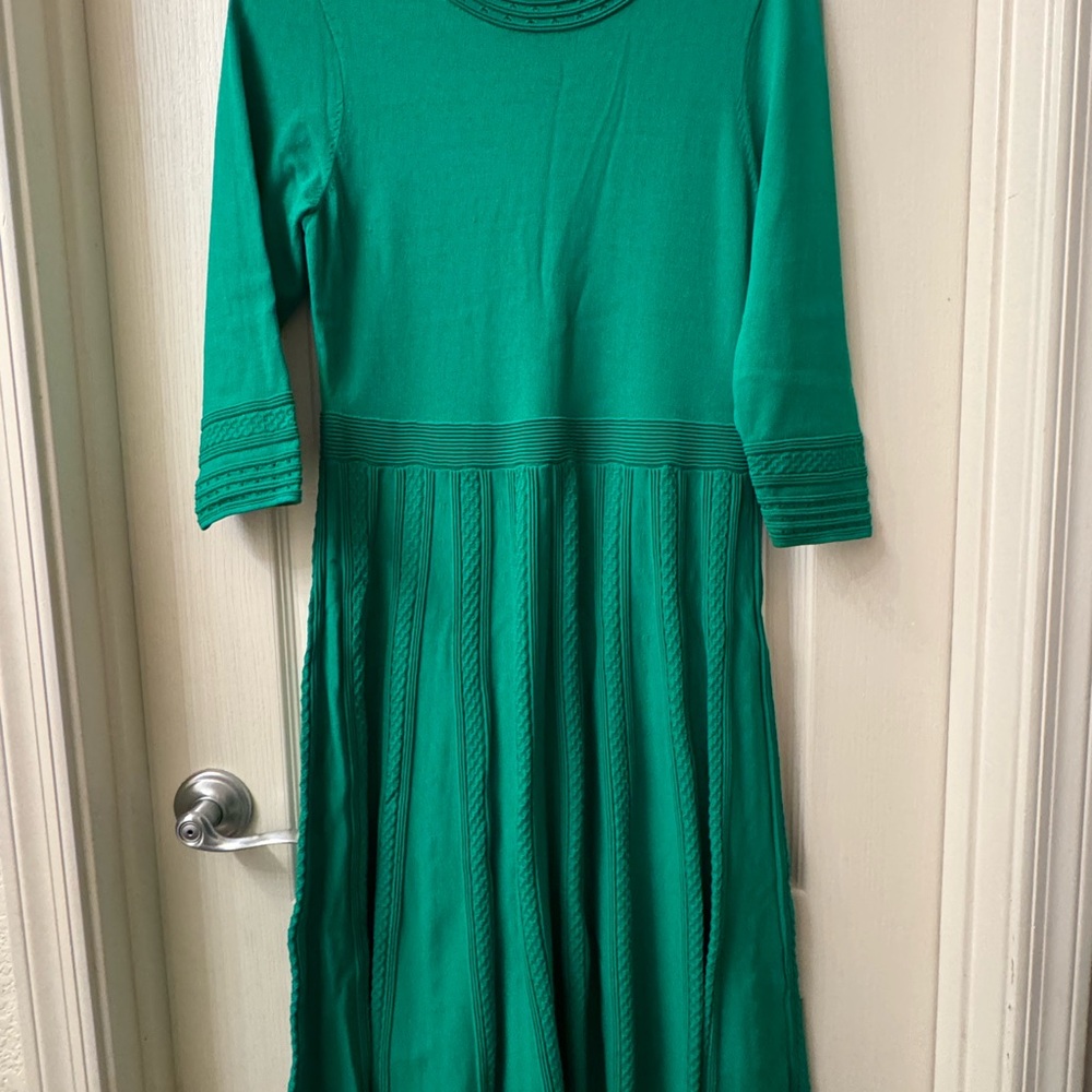 Boden Teal Textured Knit Top